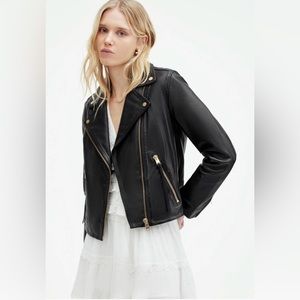 All Saints Daley Slim Fit Leather Jacket